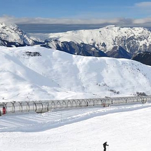 Турникет Gotschlich установлен на самом продвинутом горнолыжном курорте Ле Дез Альп (Les Deux Alpes)